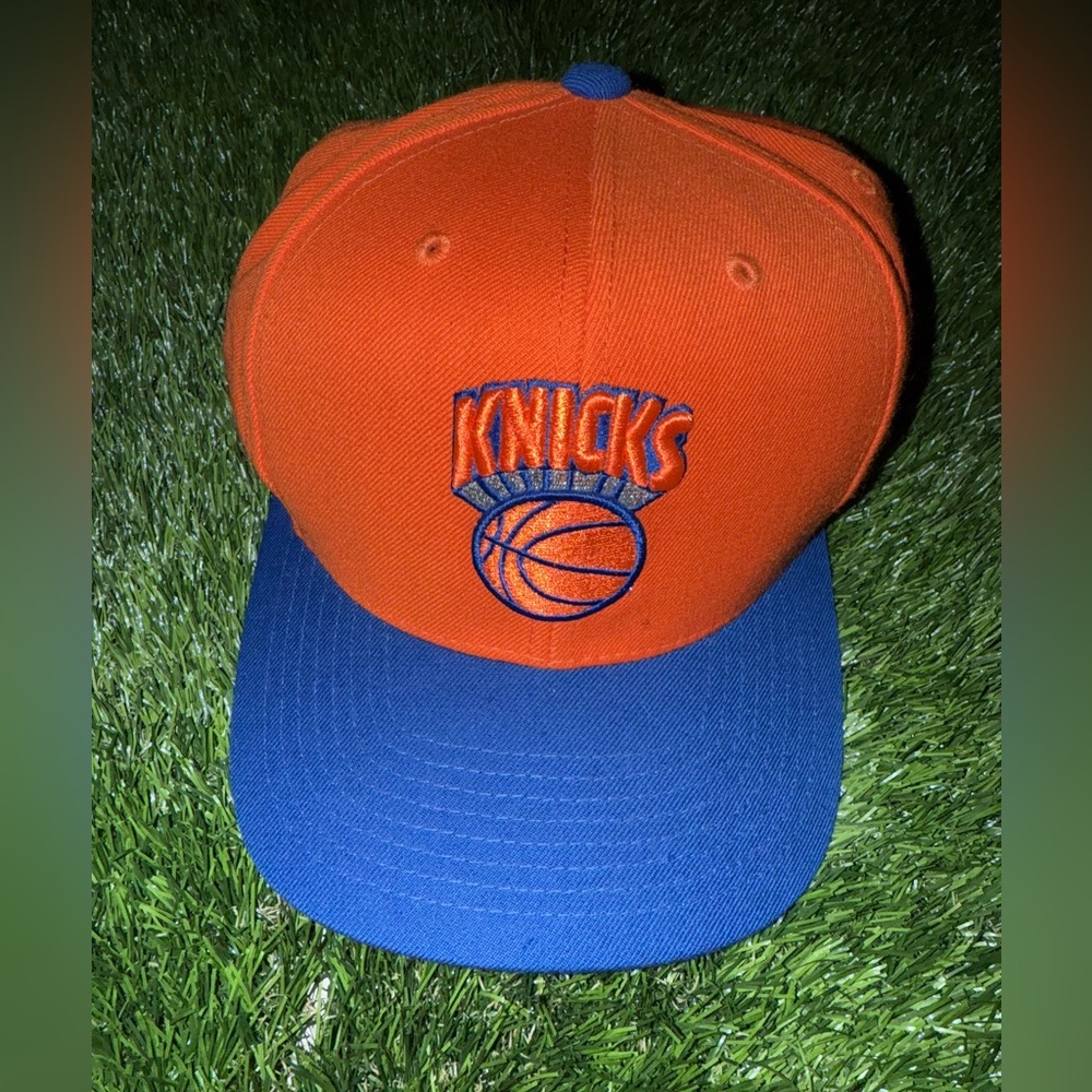 Mitchell & Ness Orange and Blue Knicks Hat